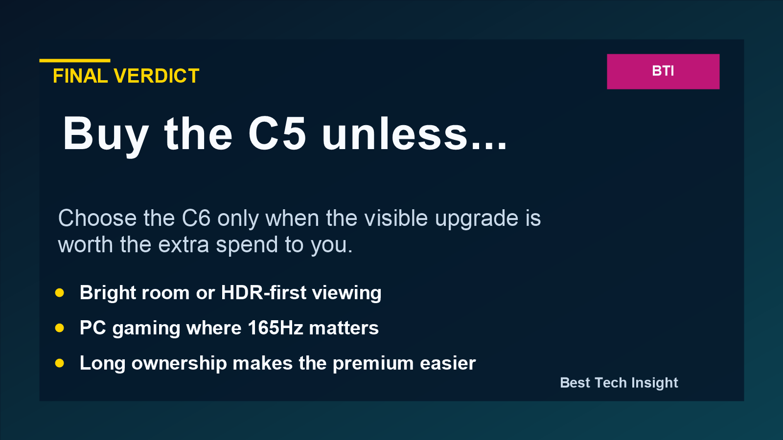 LG C5 vs C6 OLED TV final buying verdict for 65-inch shoppers