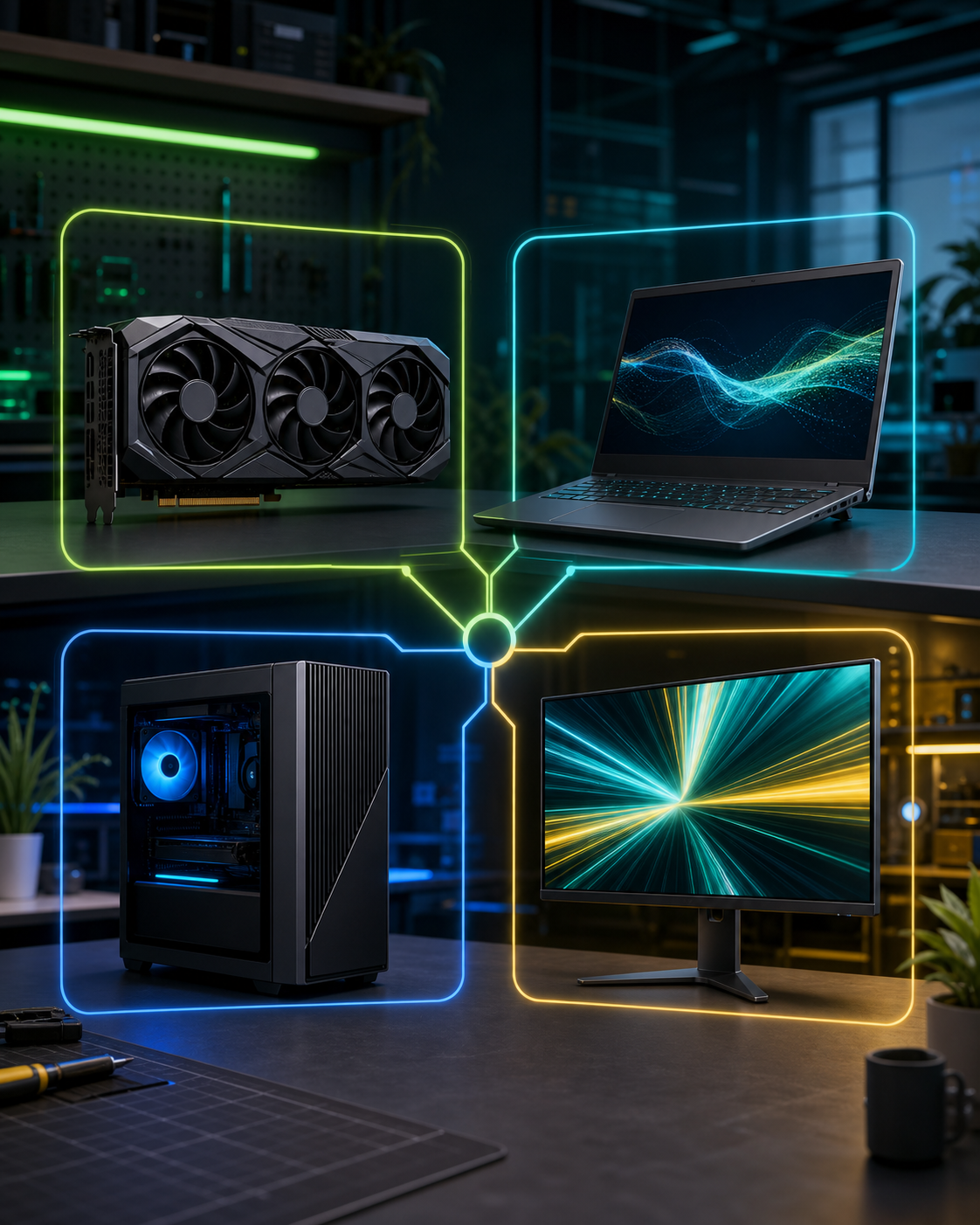 NVIDIA Computex 2026 buyer map visual with card laptop desktop and display lanes