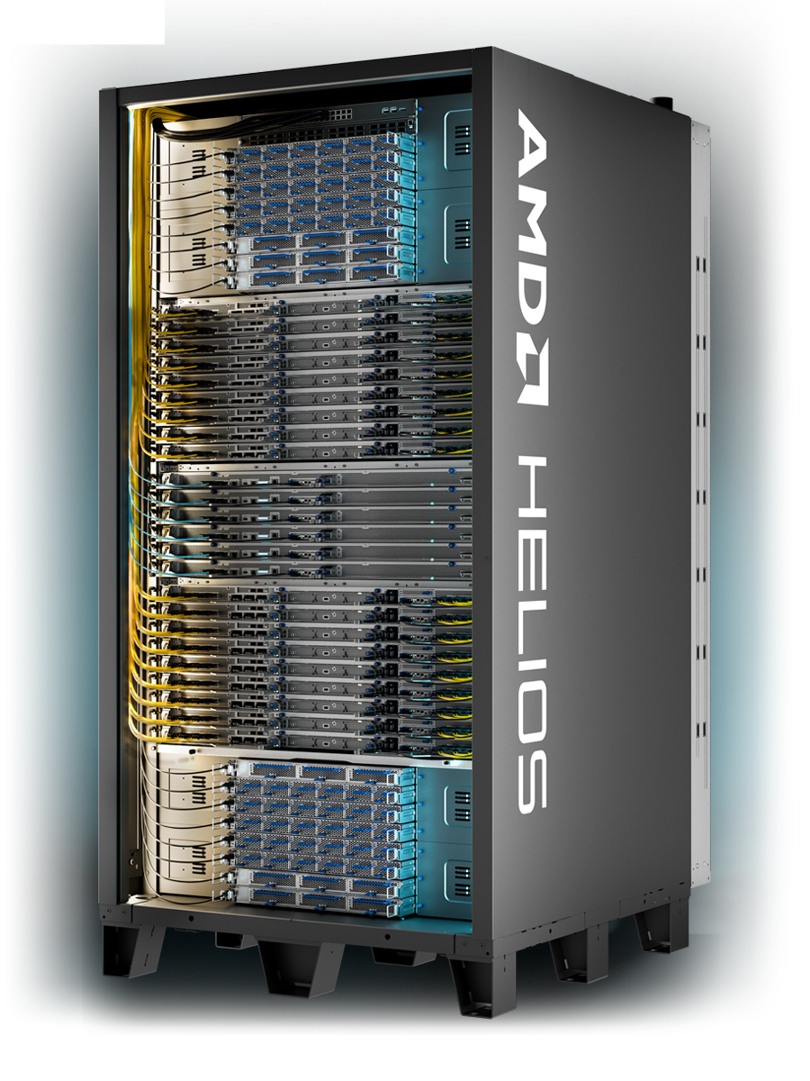 Official AMD Helios rack-scale reference design shown at Advancing AI 2026