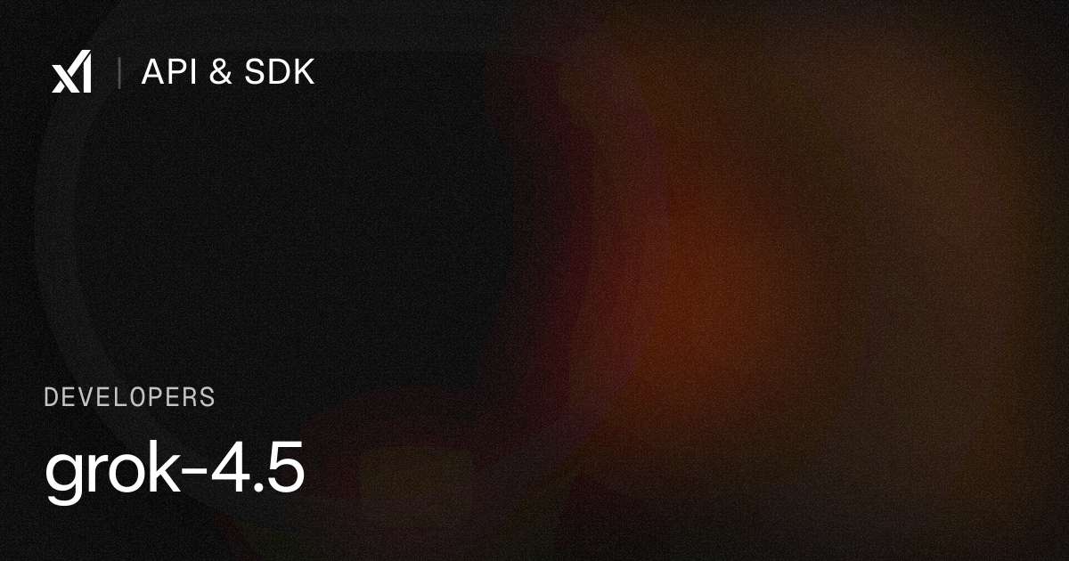 Official SpaceXAI developer artwork for the Grok 4.5 model